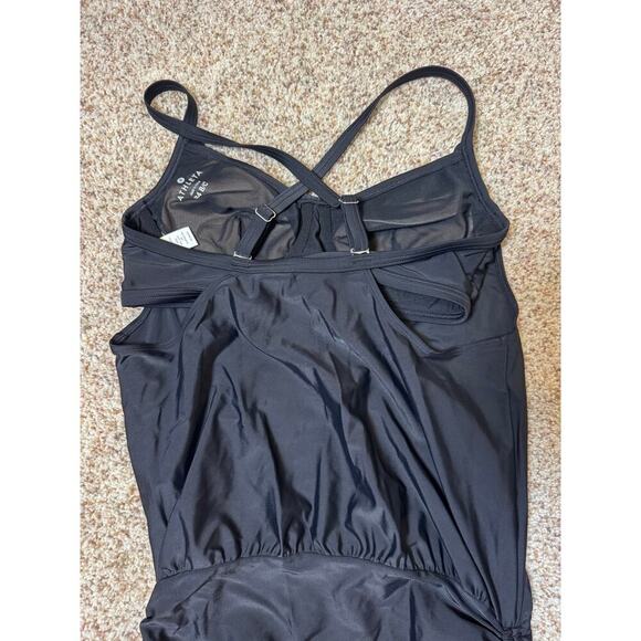 Athleta women's swim side scrunch Tankini/bikini, size 34 B/C; Black - Picture 6 of 9